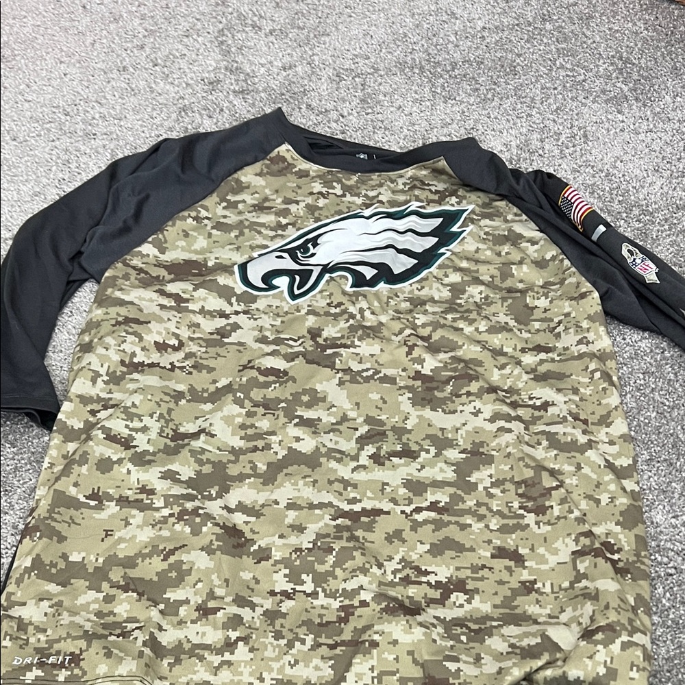 Nike Black and Tan Camouflage Tee